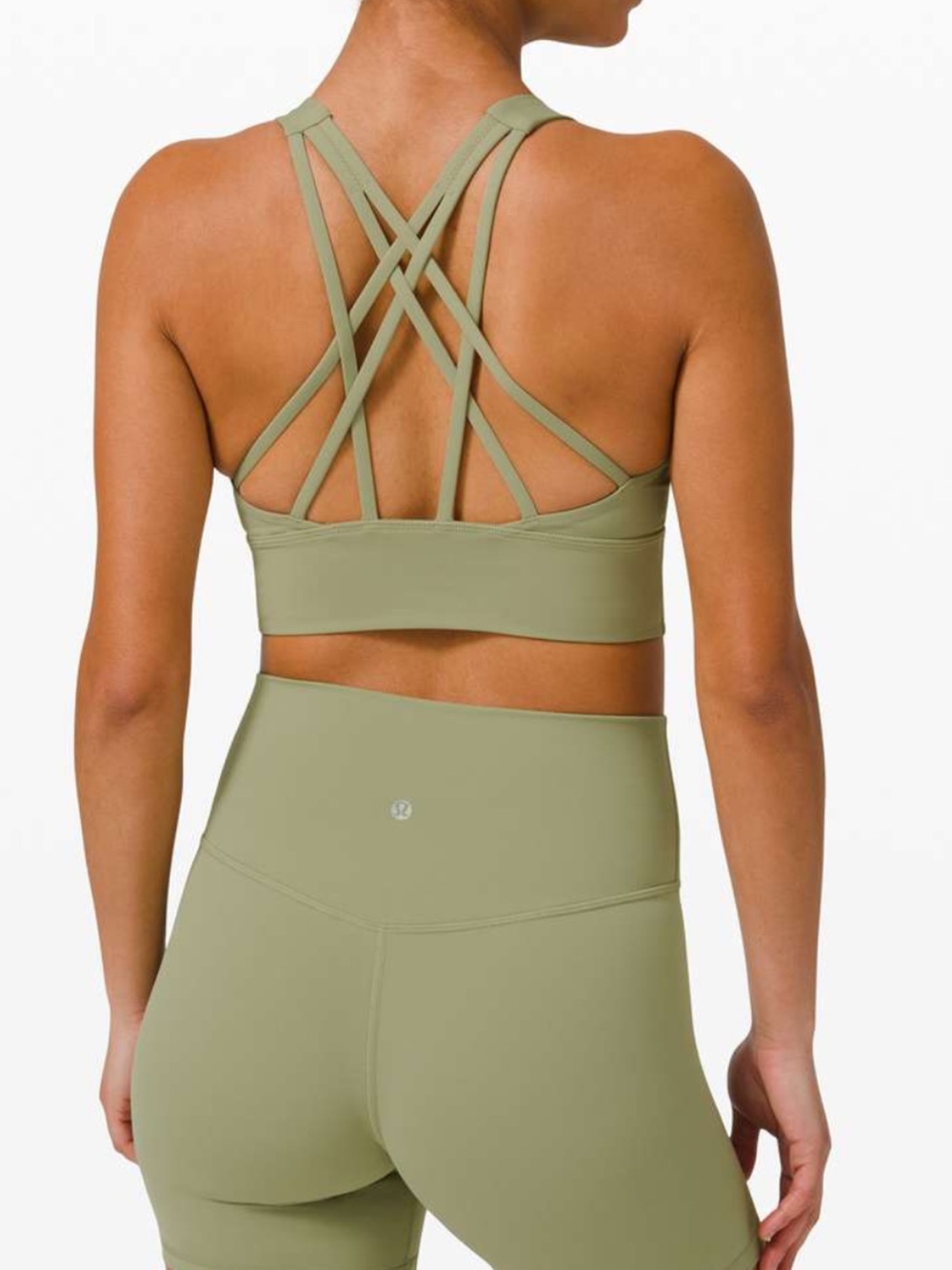 lululemon athletica Olive Green Strappy Sports Bra